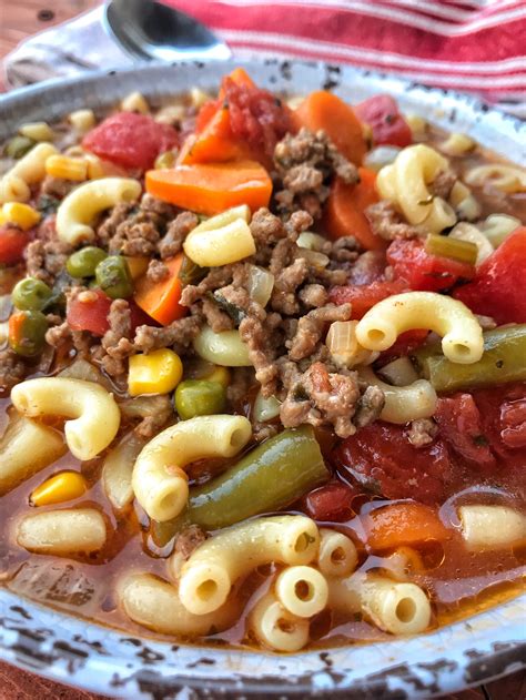 hamburger soup with pasta recipe